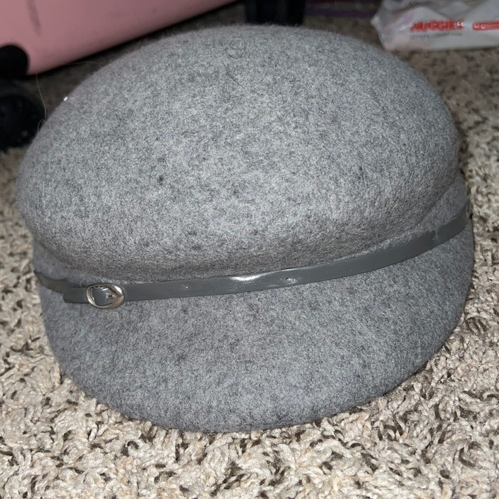 Nine West Newsboy Cap Wool Gray Hat